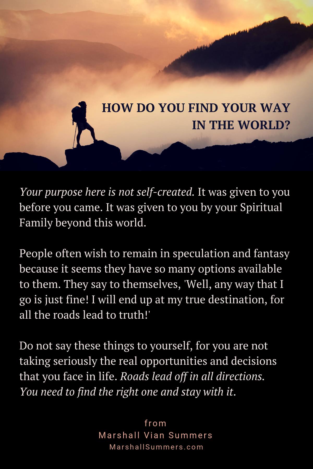 How to find your Way in the World