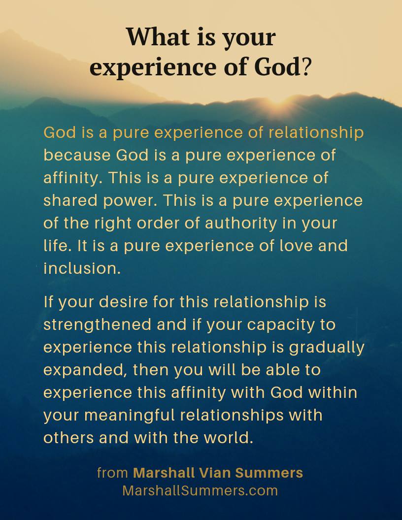 God is a Pure Experience of Relationship
