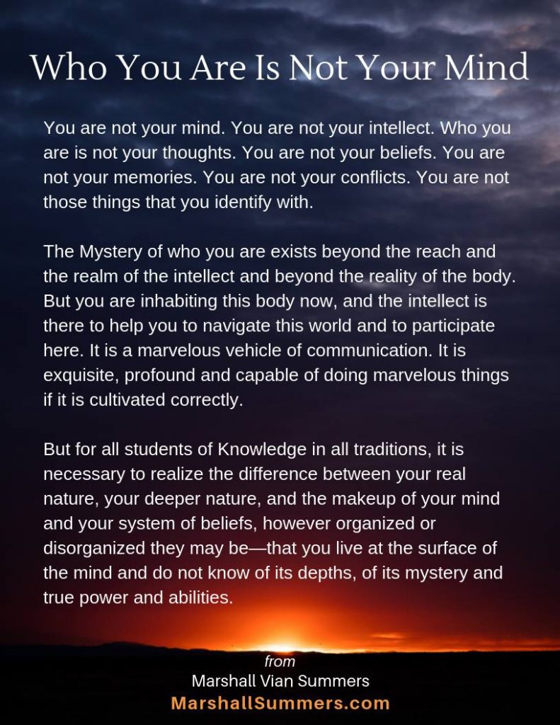 Who You Are is not your mind